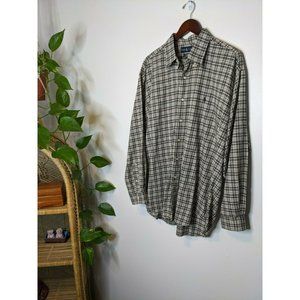 Ralph Lauren Blake Men’s Black Plaid Checks Button Front Pony Shirt Sz XL